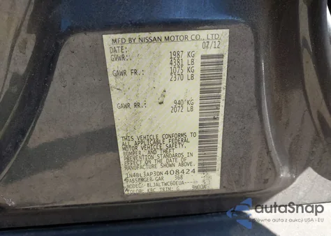 2013 Nissan Altima 3.5 Sv z USA, uszkodzony, nr VIN 1N4BL3AP3DN408424